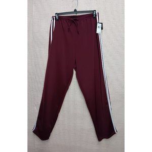 Burgundy/White Tracksuit Sweatsuit Loungewear Pants Plis size 1X-2X-3X